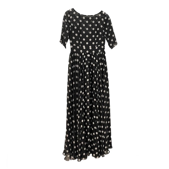 Floryday Women's Chiffon Polka Dot Half Sleeve Maxi Dress - Picture 7 of 16